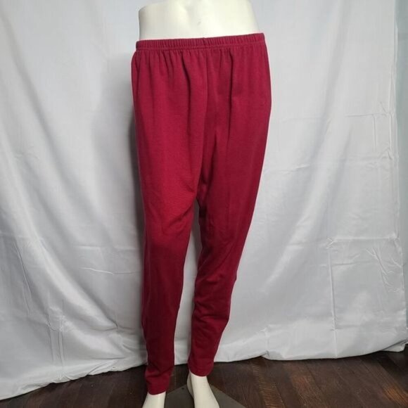 Vintage 80s 90s Deep Red Pull on Mid Rise Cigarette Pants - Picture 12 of 12